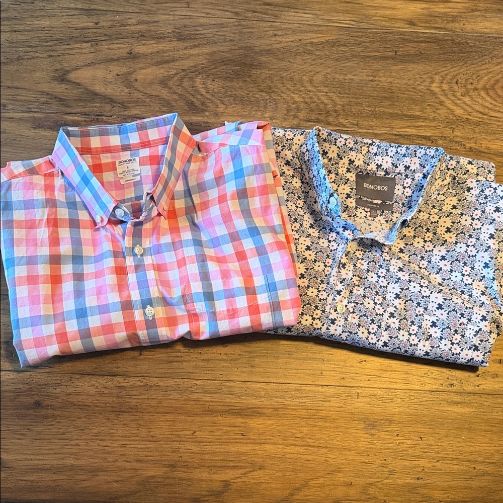 Bundle of 2 Bonobos long sleeve shirts.